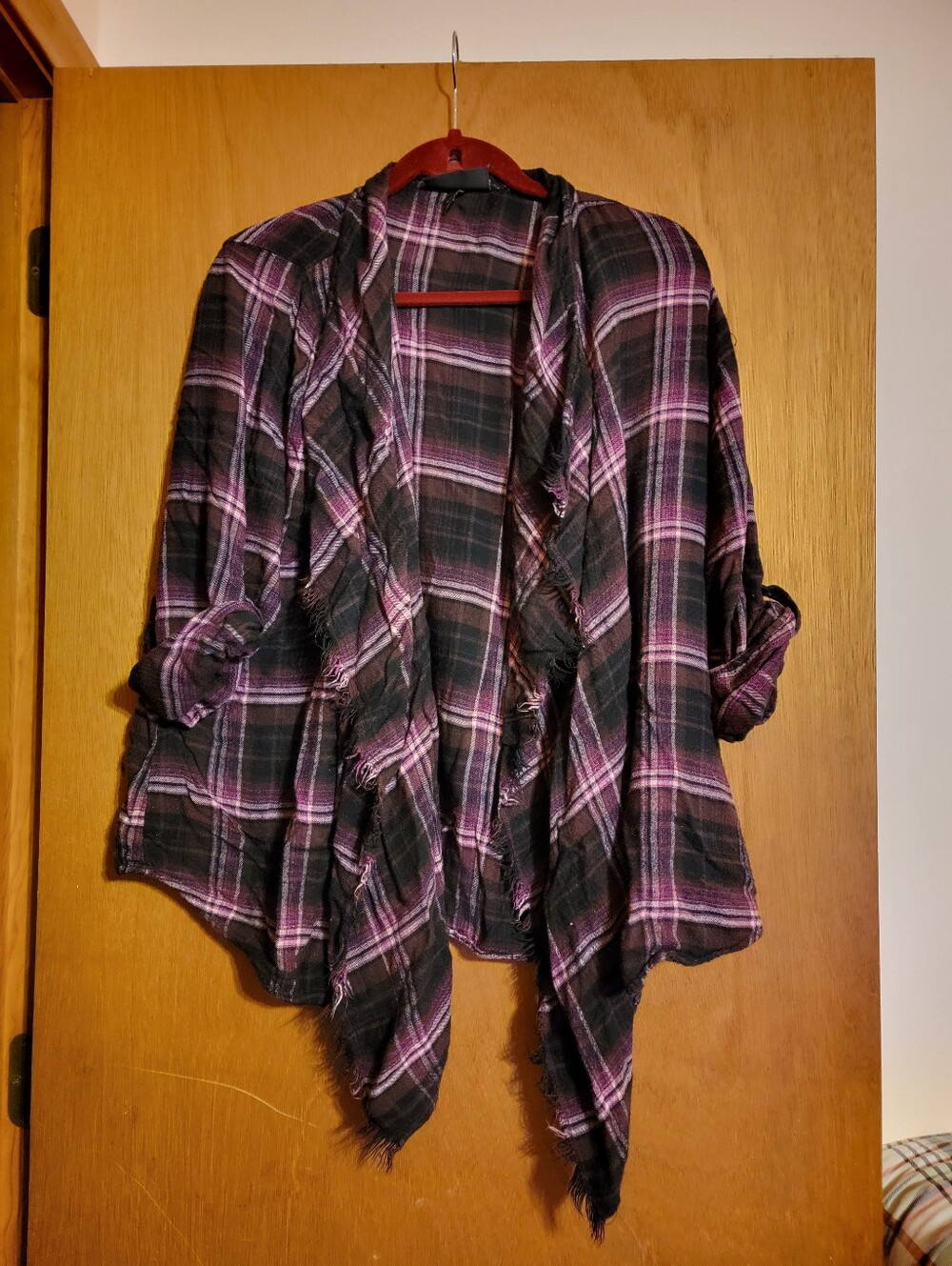 Lane Bryant Plaid Open-Front Shrug Cardigans